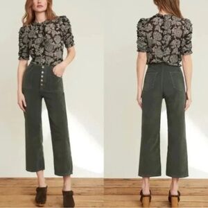 Veronica Beard | Women’s Rust Red Crosbie Corduroy Cropped Ankle Pants Trouser 4